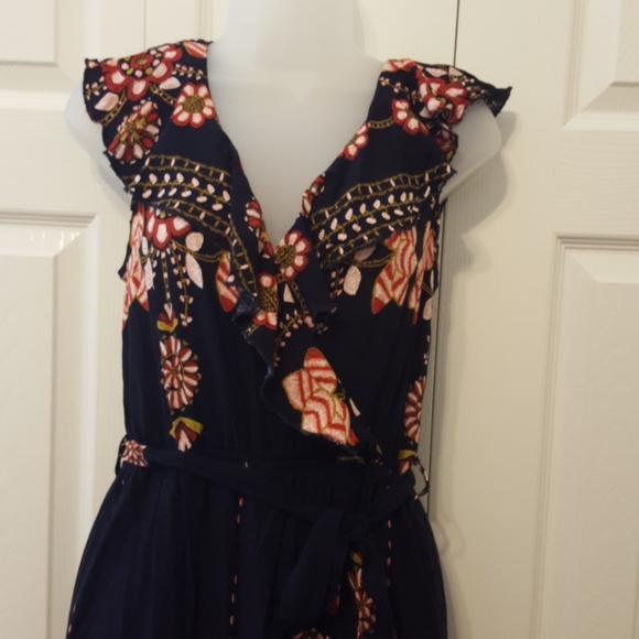 Faux wrap navy maxi M - Picture 2 of 10